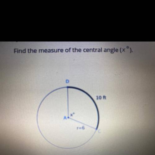 Find the measure of the central angle (xº).