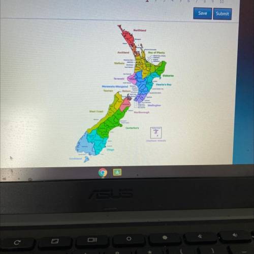 This map of New Zealand indicates sixteen regions created by the authority of the central governmen