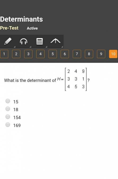 What is the determinant of ￼​