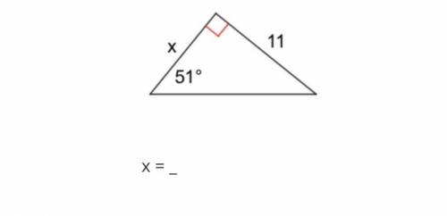 Find the unknown side or angle as indicated.
Round each side length to the nearest tenth