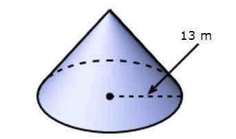 The volume of this cone is 3,183.96 cubic meters. What is the height of this cone?