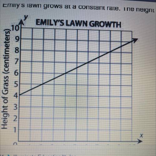 Emily’s lawn grows at a constant rate. The height of her lawn, during a 10-day period, is represent