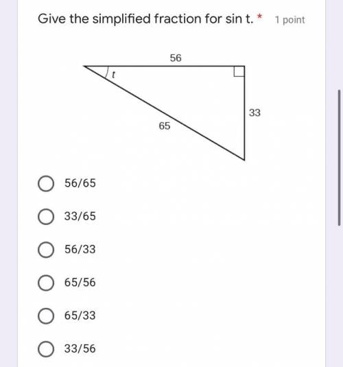 Give the simplified fraction for sim t