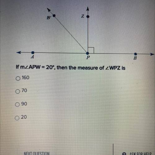 If mAPW = 20°, then the measure of WPZ is