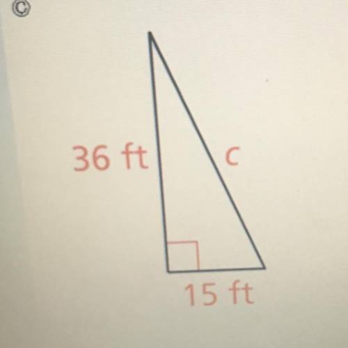 Does this triangle have a hypotenuse about 39 feet long?