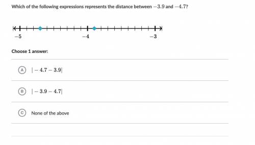 Which of the following represents the distance between -3.9 and -4.7?