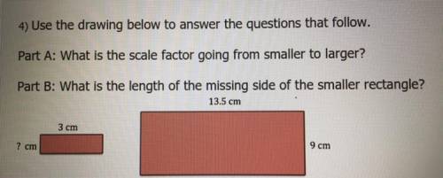 HELP MEEE!!!

Use the drawing below to answer the questions that follow.
What is the scale factor
