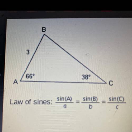 Which expression represents the approximate length

of BC ?
0 (3) sin(669)
sin (389)
sin (669)
(3)