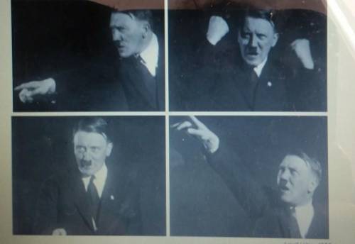 From what you observe in these photographs, how do you think Adolf Hitler presented himself as a sp