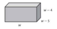 A rectangular gift box has dimensions that can be represented as shown in the figure. The volume of