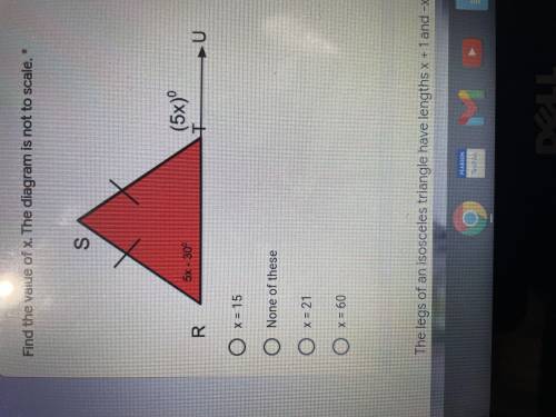 How do I find the value of x when the diagram isn’t up to scale?