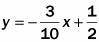 3.

Write the slope-intercept form of the equation for the line.
A. y= (3)/(10)x + (1)/(2)
B. y=