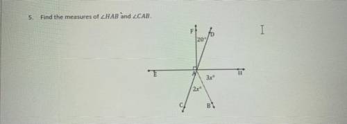 Find the measures of HAB and CAB.