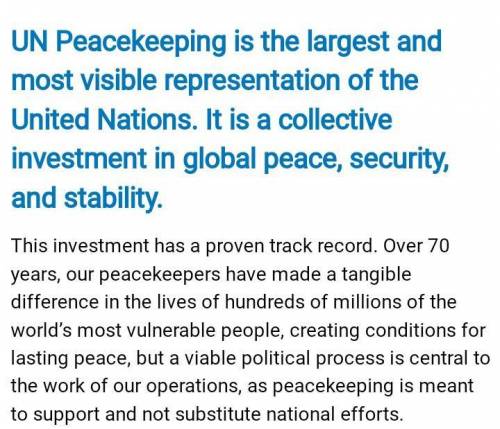 Importances of peace keeping​