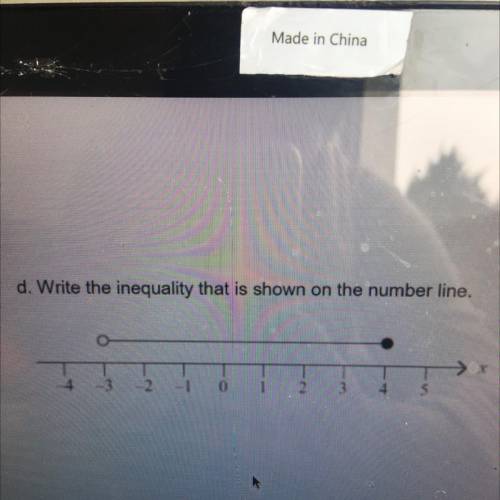 Write the inequality that is shown on the number line