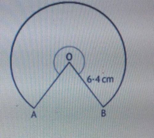 The radius of the circle is 6.4cm.

Major arc AB has length 31.5cm.Calculate the size of the refle