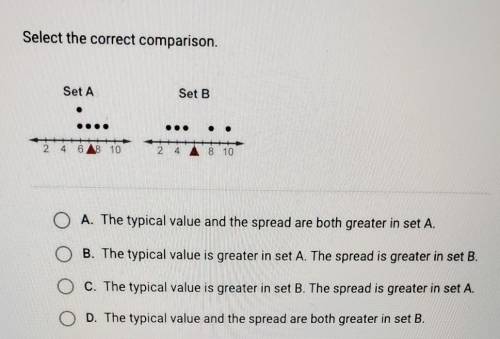 PLSSS HELP 5 GIVING POINTS PLUS BRAINLIEST

Select the correct comparison. Set A Set B 8 10 B 10 A
