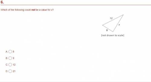 Which of the following could not be a value for x?