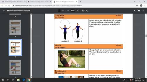 Complete the Circuit Training Program in the knowledge article. Read the directions and study the p