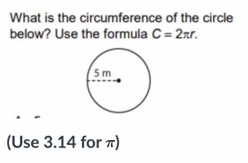 What is the circumference for the problem below?