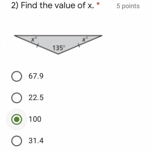 Please find the value of X. Don't mind the answer I already marked.