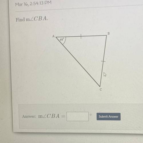 Find Angle CBA please hurry up with answer need