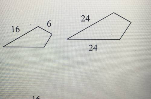 These polygons are similar. Find the scale factor of the smaller figure to the larger figure.

Can