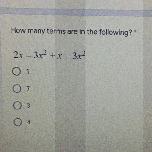 How many terms is in that math equation? 
Polynomials math question