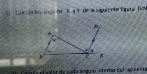 Calcular ángulos x y y some one know? Alguien sabe?