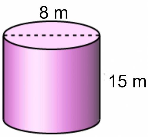 What is the volume of this cylinder?

​ 
Figure not drawn to scale 
​Use 3 .14π≈3.14 and round you