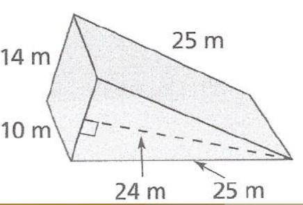 PLEASE HELP!!! What is the surface area in yards squared of the triangular prism shown below?