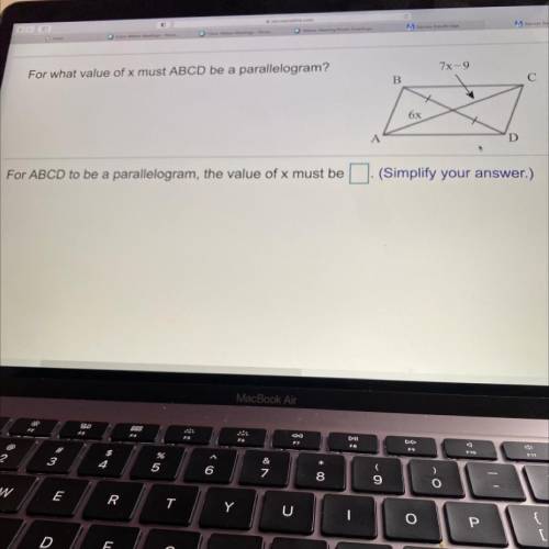 For what value of x must ABCD be a parallelogram?