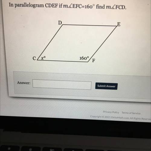 In parallelogram CDEF if m
