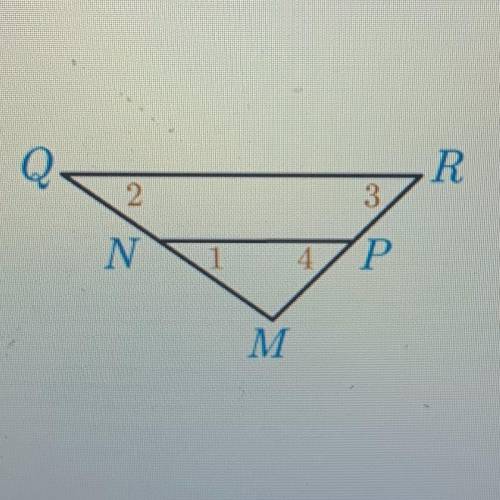 In the diagram, MN/MR=MP/MQ. Which of the statements must be true?

1. MNP~MRQ
2. 1=2
3. 1=4
4. 3=