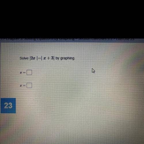 Solve | 2x | = | x + 3 | by graphing