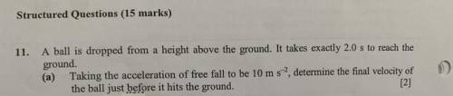 There are 2 more parts to the question too :

(b) Prove that the height from which the ball is dro