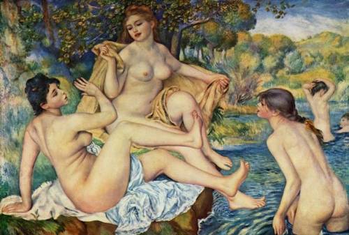 Discuss Pierre-Auguste Renoir’s evolving Impressionist style in The Bathers, and explain why he cha