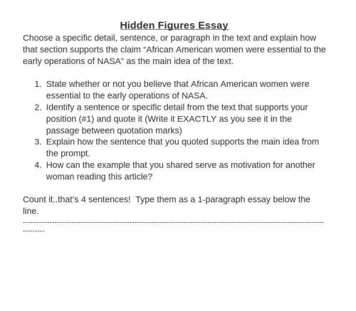 4 sentence essay need help!