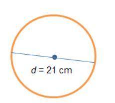 What is the circumference of this circle, in centimeters? Use 22/7 for Pi.

A. 33
B. 66
C. 207.4
D