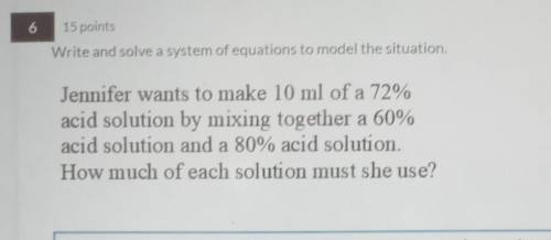 Write and solve a system of equations to model the situation​
