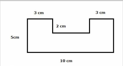 What is the area of this irregular figure knowing that the formula for the area of a rectangle is l