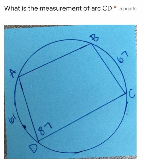 I need to figure out the measurement of arc CD​