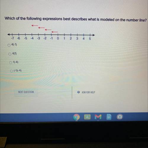 Which of the following expressions best describes what is modeled on the number line?

-7 -6
-5
-4
