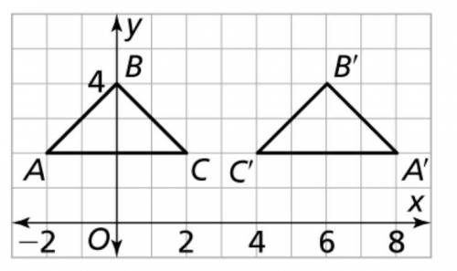 HELP! A’B’C’ is a reflection of ΔABC. Which best describes the reflection? *