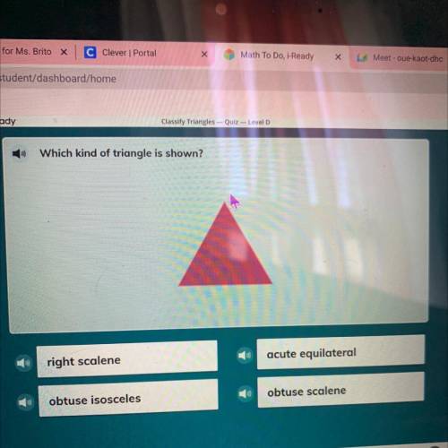Which kind of triangle is shown. On I ready
Hi