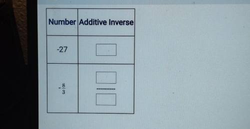 PLEASE PLEASE PLEASE HELP

Complete this table by entering the addictive inverse of each number.​