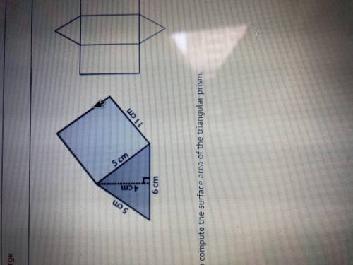 Use the net as an aid to compute the surface area of the triangular prism