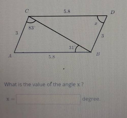 What is the value of angle x?​