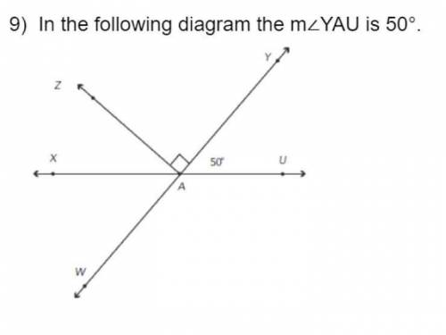 9) Find the measurement of angle XAW. *