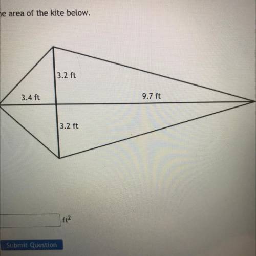 Area of a kite, d1=3.4 d2=3.2